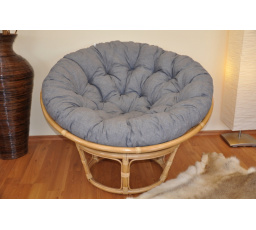 Ratanový papasan 115 cm medový - polstr šedý melír 