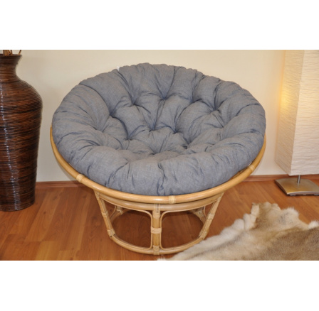 Ratanový papasan 115 cm medový - polstr šedý melír 