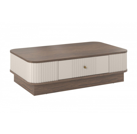 VESPER KONFERENČNÍ STOLEK 103 1SZ - kašmírové MDF / ořech / zlaté úchyty / sokl