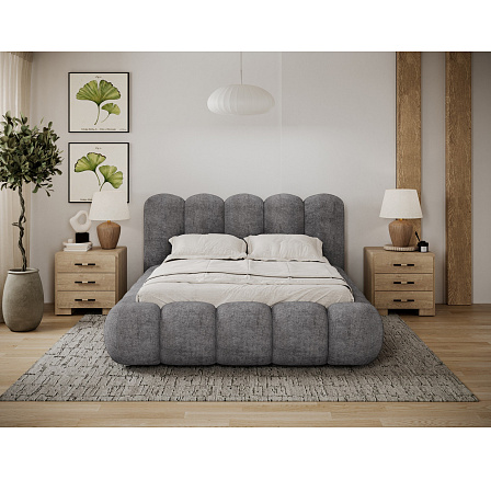 Oloroso bed 140x200 with metal frame and storage compartment, dark grey plush Avexin 05 1 Oloroso bed 140x200 with metal frame and storage compartment, dark grey plush Avexin 05 1