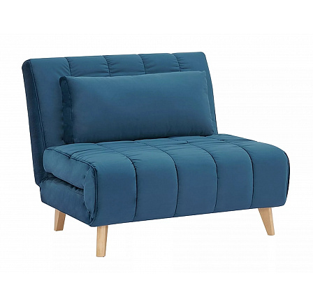 Rozkládací křeslo BILLY Velvet, Modrý Aksamit 188/buk