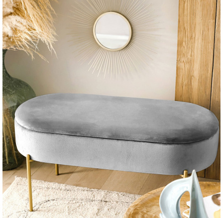 Lavice LAYLA GREY 91,5x41x46.5 cm