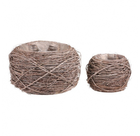 Obal proutěný - igelitová vložka, šedo-bílý, cena za sadu 2 ks Obal proutěný - igelitová vložka, šedo-bílý, cena za sadu 2 ks