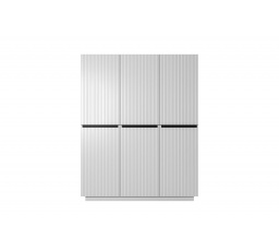 Šatní skříň Nicole, bílý mat / černé úchyty