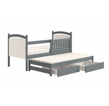 Postel přízemní výsuvná s tabulí na malování Amely - Barva grafit, rozměr 80x180