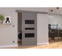 Posuvné dveře na stěnu CENTO 96 Gray+Black Lacobel