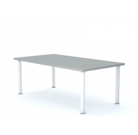 Školní lavice CLASSIC obdelník 1200x750, bílý rám/šedá deska velikost 4