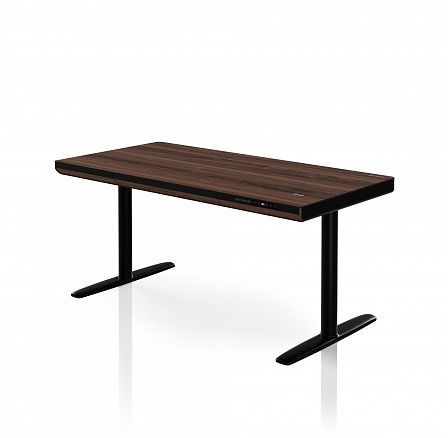 Elektrický výškově nastavitelný stůl sit-stand se zásuvkou a bezdrátovou nabíječkou Qi černý/ořech, 1400 mm: ELLIS