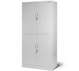 Kancelářská dělená kovová skříň na dokumenty MAGDA, 900 x 1850 x 400 mm, šedá