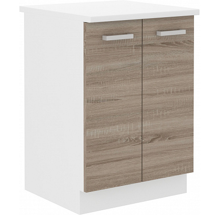 Dolní skříňka DAVIS - 60 D 2F ZB, Bílá/Dub Sonoma Trufla