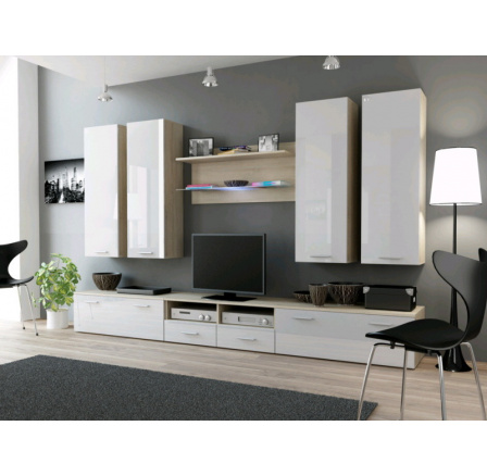 Obývací stěna DREAM III - sonoma-bílá