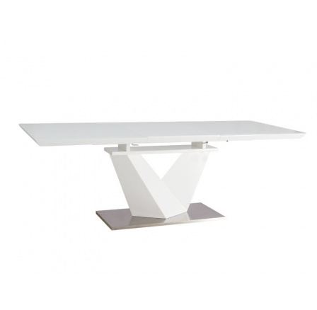 Jídelní stůl ALARAS III, bílý lak - 160(220)x90