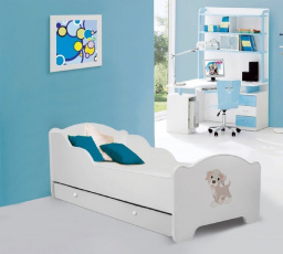 Postel s matrací a šuplíkem AMADIS DOG 140x70 Bílá