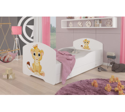 Postel s matrací a šuplíkem PEPE LION 140X70 Bílá