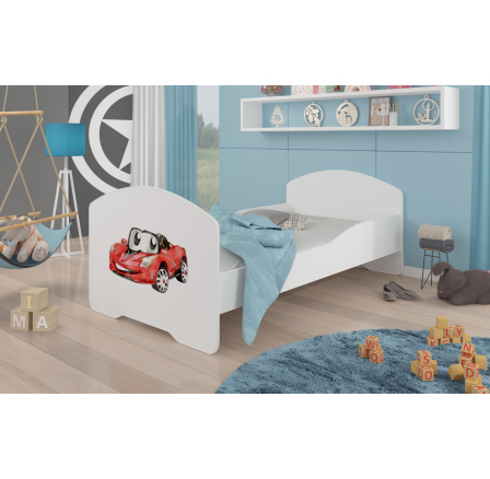 Postel s matrací PEPE RED CAR 160x80 Bílá Postel s matrací PEPE RED CAR 160x80 Bílá