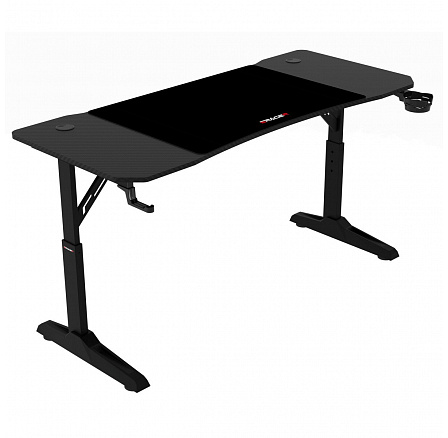Pevný herní stůl 140x60cm, výběr výšky, melamin, carbon, LT-H1114 BK Pevný herní stůl 140x60cm, výběr výšky, melamin, carbon, LT-H1114 BK