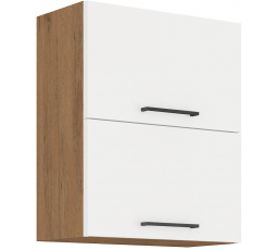 Horní skřínka VEGAS - 60 GU-72 2F, Dub Lancelot / Bílý lesk