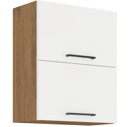 Horní skřínka VEGAS - 60 GU-72 2F, Dub Lancelot / Bílý lesk