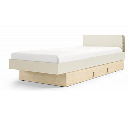 Postel včetně roštu SALERNO SA-18, 90x200 cm, Macadamia/Dub Mavelie