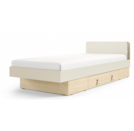 Postel včetně roštu SALERNO SA-18, 90x200 cm, Macadamia/Dub Mavelie