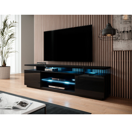 Tv komoda EVA, černá lesklá/černá lesklá