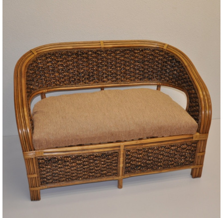 Ratanová sedací souprava Prafa vodní hyacint polstry hnědé - kopie Ratanová sedací souprava Prafa vodní hyacint polstry hnědé - kopie