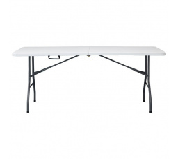 Zahradní stůl, kov, plast, bílá, AZ-K1002 WT