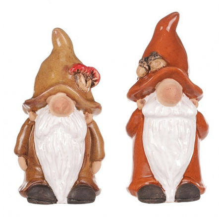 Skřítek - keramická figurka, podzimní, mix 2 druhů, cena za 1 ks