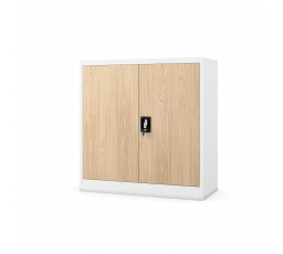 Kancelářská skříňka BEATA, 900 x 930 x 400 mm, Eco Design: bílá/ dub sonoma