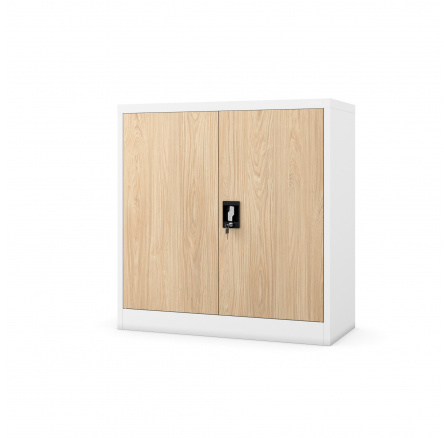 Kancelářská skříňka BEATA, 900 x 930 x 400 mm, Eco Design: bílá/ dub sonoma