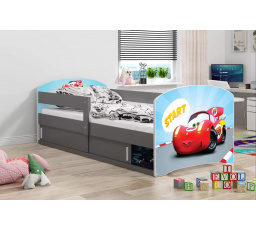 Dětská postel LUKI 1 bez matrace, Grafit/Auto