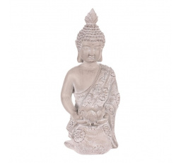 Buddha - soška z polyresinu, barva šedá