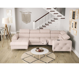 Rohová sedací souprava ORION MAX III , relax s funkcí spaní 165x320x190 cm - béžová, pravá