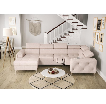 Rohová sedací souprava ORION MAX III , relax s funkcí spaní 165x320x190 cm - béžová, pravá Rohová sedací souprava ORION MAX III , relax s funkcí spaní 165x320x190 cm - béžová, pravá