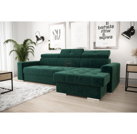 Rohová sedací souprava s funkcí spaní MARGO 160x250 - volitelný odstín , pravá 