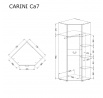 Skříň CARINI - CA7, světlý grafit/bílá briliantová/dub nash