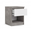 Noční stolek SIMPLICITY 238, Beton/Bílý lesk 