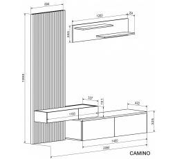 CAMINO sada, barva: dub artisan - černá