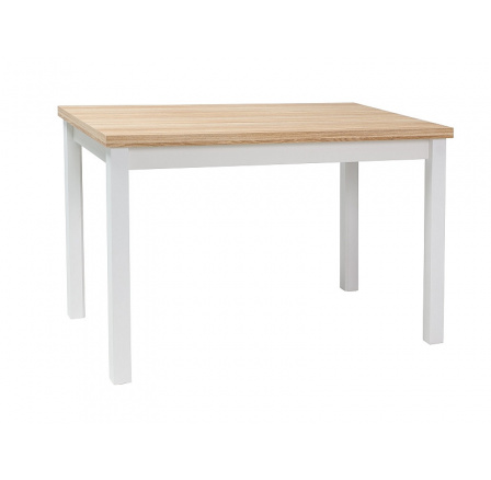 Jídelní stůl ADAM, dub wotan/bílý mat, 100x60 cm