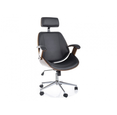 Kancelářské křeslo KANSAS, Černá ekokůže/Ořech Kancelářské křeslo KANSAS, Černá ekokůže/Ořech
