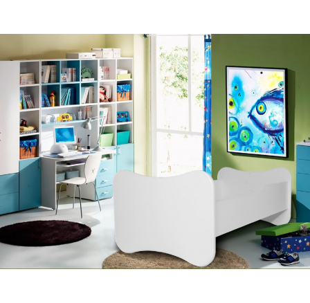 Dětská postel GONZALO s matrací, 140x70 cm, Bílá Dětská postel GONZALO s matrací, 140x70 cm, Bílá