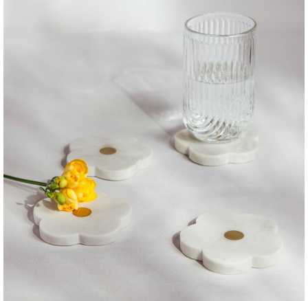 Sada podložek MARBLE STRIPES mramorové květiny 4 ks 724275