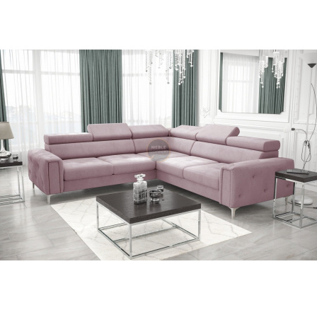 Rohová sedací souprava ORION I s funkcí spaní 255×255 cm - růžová, pravá Rohová sedací souprava ORION I s funkcí spaní 255×255 cm - růžová, pravá