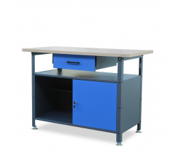 Dílenský stůl ERIC, 1200 x 850 x 600 mm, antracitově-modrý