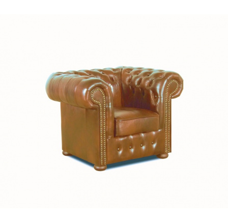 Křeslo Chesterfield Classic 1 kůže koňak