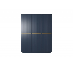 Šatní skříň Nicole, modrá / zlaté úchyty