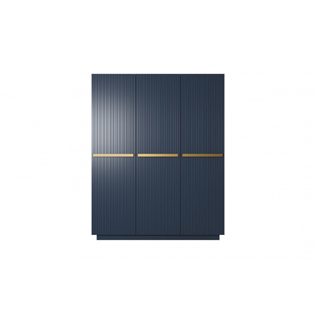 Šatní skříň Nicole, modrá / zlaté úchyty Šatní skříň Nicole, modrá / zlaté úchyty