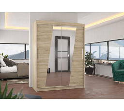 Posuvná skříň se zrcadlem BOLTON 150 Sonoma+Sonoma