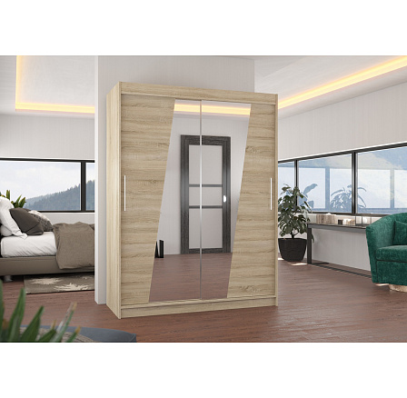 Posuvná skříň se zrcadlem BOLTON 150 Sonoma+Sonoma