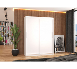 Šatní skříň s posuvnými dveřmi DENVER 150 Bílá+Bílá